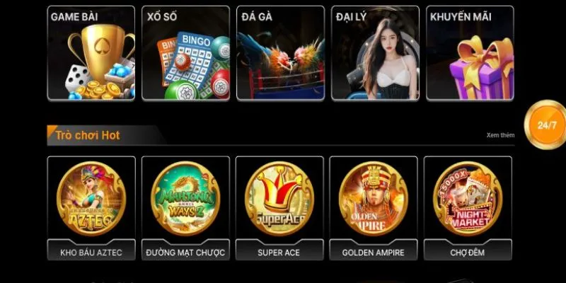 Kho trò chơi được thiết kế phong phú với nhiều loại hình cá cược khác nhau