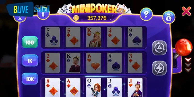 Cách chơi Mini Poker đổi thẻ cơ bản